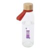 Porto 500 ml vattenflaska av glas med silikonhandtag och bambulock  Brick