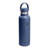 Hydro Flask Standard Mouth 621ml isolerad vattenflaska i rostfritt stål med lock med sugrör Mellanblå