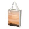 Smartfold 230 g/m² papperspåse med satinhandtag och glansig laminering – 24 x 10 x 32 cm vit