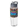 H2O Tempo® 700 ml sportflaska med piplock Transparent-Stormgrå