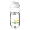 H2O Pulse® 600 ml sportflaska med uppfällbart lock Transparent-Vit | Inget reklamtryck | Inte tillgängligt | Inte tillgängligt