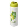 Baseline® Plus 750 ml sportflaska med uppfällbart lock Vit-Limegrön | Inget reklamtryck | Inte tillgängligt | Inte tillgängligt