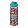 H2O Treble 850 ml sportflaska med uppfällbart lock Transparent klar-Aquablå