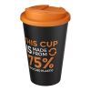 Americano® Eco 350 ml termosmugg av återvunnet material med spillsäkert lock Orange-Svart | Inget reklamtryck | Inte tillgängligt | Inte tillgängligt
