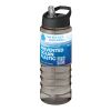 H2O Active® Eco Treble 750 ml sportflaska med piplock Heather Charcoal-Svart | 1-färgat Skärmtryck | runt | 210 mm x 75 mm
