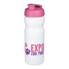 Baseline® Plus 650 ml sportflaska med uppfällbart lock Vit-Rosa