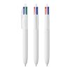 BIC® 4 Colours kulpenna Vit | 1-färgat Skärmtryck | Pennkropp-höger klips | 30.00 mm x 43.00 mm