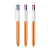 BIC® 4 Colours Shine kulpenna vit-rosa guld