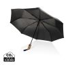 Kaycey 21” AWARE™ RPET Acacia trä mini paraply auto open svart | Inget reklamtryck | Inte tillgängligt | Inte tillgängligt