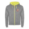 Fuji unisex sweatshirtjacka Ljunggrå-Fluor Yellow | 2XL