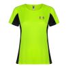 Shanghai kortärmad sport-T-shirt för dam Fluor Green-Svart | M