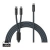 VINGA Baltimore silikon multiladdkabel (C+2C) marinblå