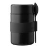 Stainless steel double walled lunch pot Niko Svart