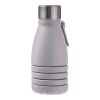 Silicone foldable drinking bottle 550 ml Erin Grå | Inget reklamtryck | Inte tillgängligt | Inte tillgängligt