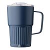 Recycled stainless steel double-walled travel mug (450 ml) Calo Blå
