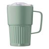 Recycled stainless steel double-walled travel mug (450 ml) Calo Grön | Inget reklamtryck | Inte tillgängligt | Inte tillgängligt