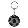 Recycled stainless steel soccer ball keychain Ciro Svart | Inget reklamtryck