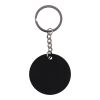 Recycled stainless steel round keychain Risa Svart | Inget reklamtryck
