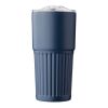 Recycled stainless steel double-walled drinking mug (500 ml) Kael Blå