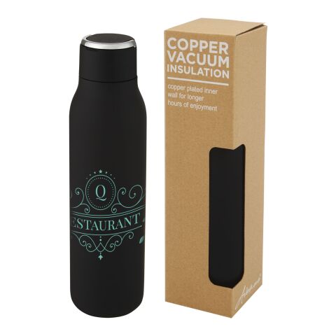 Marka 600 ml vakuumisolerad flaska i koppar med metalloop Standard | svart brons | Inget reklamtryck | Inte tillgängligt | Inte tillgängligt