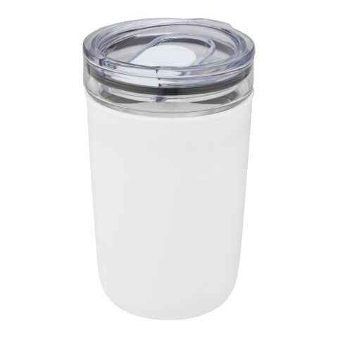 Bello 420 ml glastermos med en yttervägg av återvunnen plast Standard | vit | Inget reklamtryck | Inte tillgängligt | Inte tillgängligt