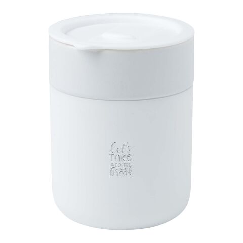Java keramisk termos med silikonfolie och plastlock, 330 ml Standard | vit | Inget reklamtryck | Inte tillgängligt | Inte tillgängligt