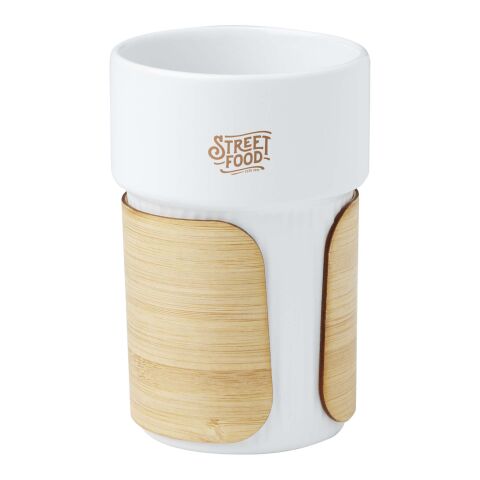 Fika 340 ml mugg med bambugrepp Standard | Vit | Inget reklamtryck | Inte tillgängligt | Inte tillgängligt