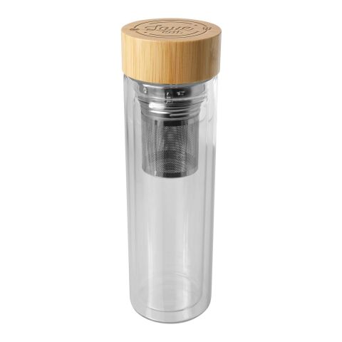 Bailey infusionsflaska i borsilikatglas med bambulock, 400 ml Standard | Vit | Inget reklamtryck | Inte tillgängligt | Inte tillgängligt