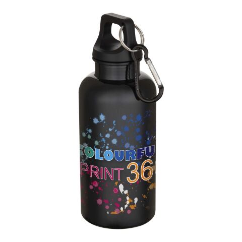 Oregon 400 ml vattenflaska av RCS-certifierad återvunnen plast med karbinhake  svart