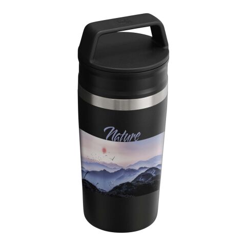 Stanley Café-To-Go 350 ml resemugg Standard | Blank svart | 1-färgat Tampongtryck | baksidan | 30 mm x 70 mm