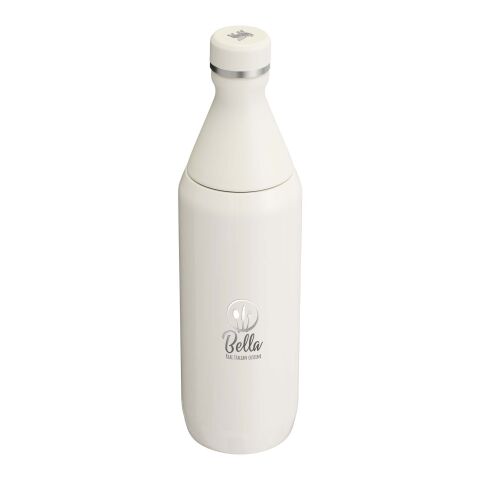 Stanley All Day Slim 600 ml vattenflaska Standard | Krämfärgad | 1-färgat Tampongtryck | Baksida | 30 mm x 70 mm