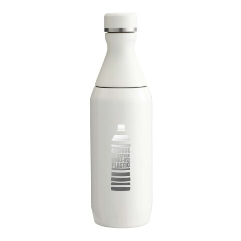 Stanley All Day Slim 350 ml vattenflaska Standard | Krämfärgad | 1-färgat Tampongtryck | baksidan | 30 mm x 70 mm