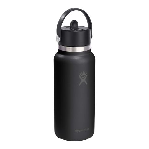 Hydro Flask Wide Mouth 946ml isolerad vattenflaska i rostfritt stål med lock med sugrör Vit