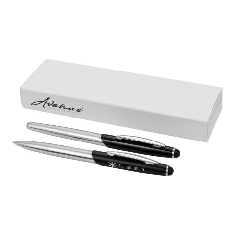 Geneva set med stylus, kulspetspenna och rollerballpenna Standard | silver-svart brons | Inget reklamtryck | Inte tillgängligt | Inte tillgängligt