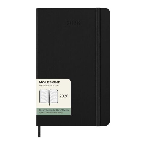 Moleskine inbunden 12-månaders L horisontell veckoplanerare Standard | Svart | Inget reklamtryck | Inte tillgängligt | Inte tillgängligt