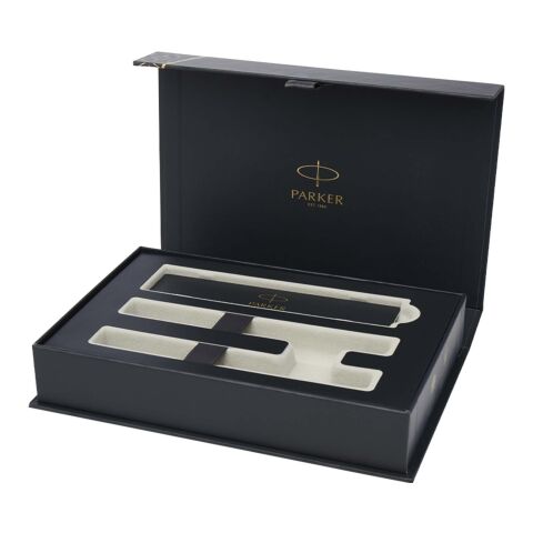 Parker IM Essentials-set med rollerball- och kulspetspenna – silver Svart