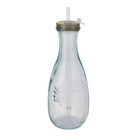 Polpa flaska med sugrör i återvunnet glas Standard | vit | Inget reklamtryck | Inte tillgängligt | Inte tillgängligt