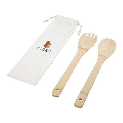 Endiv salladssked och -gaffel av bambu Standard | beige | Inget reklamtryck | Inte tillgängligt | Inte tillgängligt