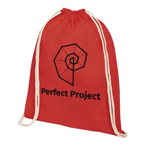 Oregon 140 g/m² ryggsäck i bomull med dragsko Standard | röd | Inget reklamtryck | Inte tillgängligt | Inte tillgängligt