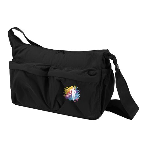 Calli 13" axelväska för laptop i GRS-återvunnen nylon Svart / Blå