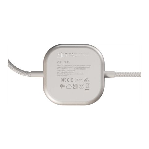 Zens Pro 2 240 W USB-C 2-i-1-laddningskabel Vit