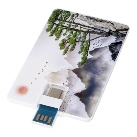 Duo slim 32 GB USB-enhet med Type-C och USB-A 3.0 Standard | vit | Inget reklamtryck | Inte tillgängligt | Inte tillgängligt