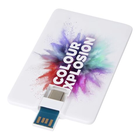 Duo slim 64 GB USB-enhet med Type-C och USB-A 3.0 Standard | vit | Inget reklamtryck | Inte tillgängligt | Inte tillgängligt