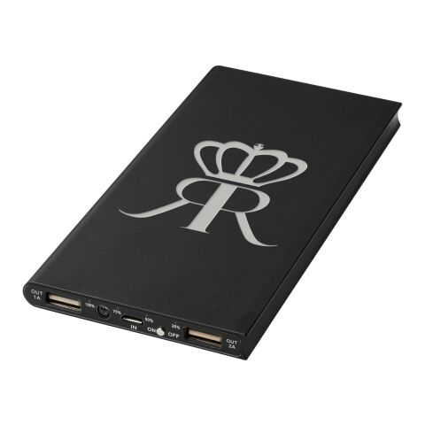 Plate 8 000 mAh powerbank i aluminium Svart