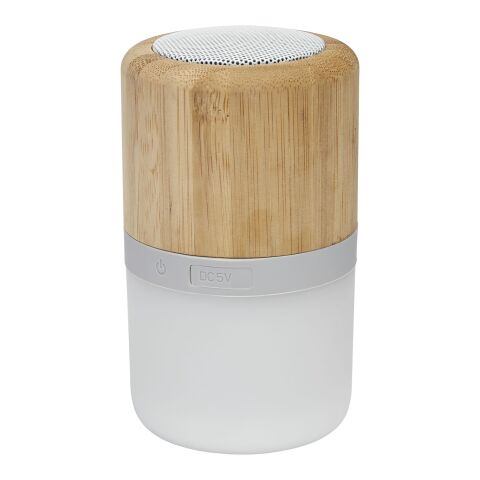Aurea Bluetooth® högtalare i bambu med ljus Standard | beige | Inget reklamtryck | Inte tillgängligt | Inte tillgängligt