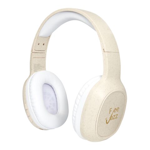 Riff Bluetooth®-hörlurar av halm med mikrofon Standard | beige | Inget reklamtryck | Inte tillgängligt | Inte tillgängligt
