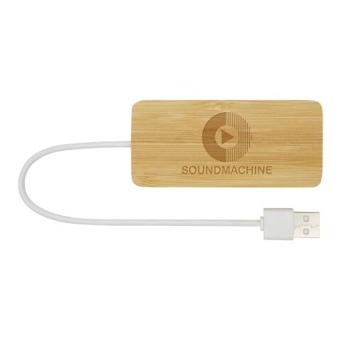 Tapas USB-hubb av bambu Standard | beige | Inget reklamtryck | Inte tillgängligt | Inte tillgängligt