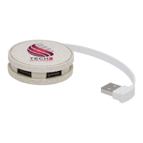 Kenzu USB-hubb av halm Standard | beige | Inget reklamtryck | Inte tillgängligt | Inte tillgängligt