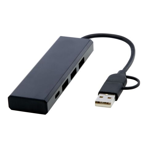 Rise USB 2.0-hubb av RCS-återvunnen aluminium svart brons | Inget reklamtryck | Inte tillgängligt | Inte tillgängligt