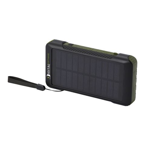 Soldy 10 000 mAh powerbank med soldynamo av RCS-återvunnen plast Standard | militärgrön | Inget reklamtryck | Inte tillgängligt | Inte tillgängligt